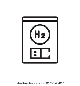 Boiler H2 color line icon. Hydrogen energy. Isolated vector element. Outline pictogram for web page, mobile app, promo