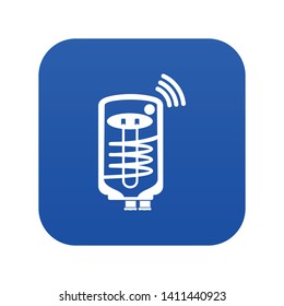 Boiler icon blue vector isolated on white background