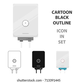 Boiler icon in cartoon style isolated on white background. Plumbing symbol stock vector illustration.