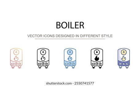 Projeto de ícone de caldeira com fundo branco ilustração de stock