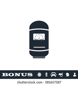 Boiler icon flat. Black pictogram on white background. Vector illustration symbol and bonus button