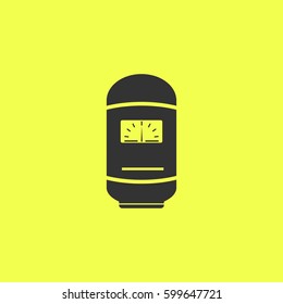 Boiler icon flat. Black pictogram on white background. Vector illustration symbol and bonus button