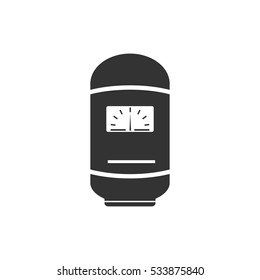Boiler icon flat. Illustration isolated on white background. Vector grey sign symbol