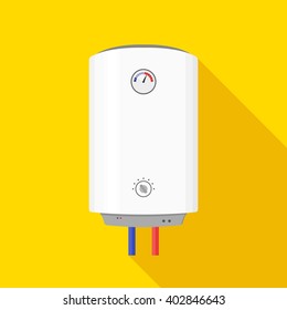 Boiler Icon in flat style. Boiler isolated on yellow background wish shadow. Vector Illustration