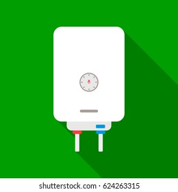 Boiler icon in flat style isolated on white background. Plumbing symbol stock vector illustration.