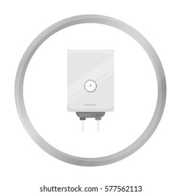 Boiler icon in monochrome style isolated on white background. Plumbing symbol stock vector illustration.
