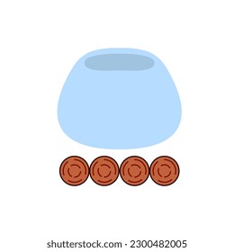 boiler icon on the hearth, vector illustration