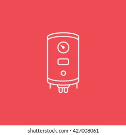 Boiler Icon On Red Background