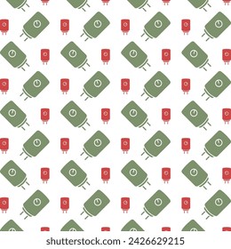 Boiler icon red green trendy repeating pattern vector beautiful illustration background