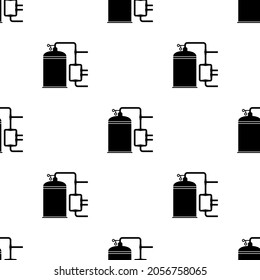 Boiler Icon Seamless Pattern, Liquid, Water, Fluid Heating Closed Vessel Vector Art Illustration