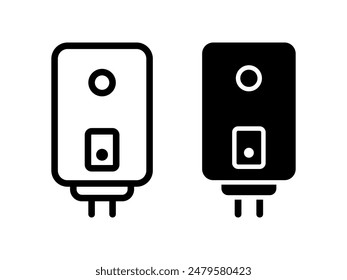Boiler icon. Water heater simple symbol. Energy system vector illustration. Thermal system sign isolated.