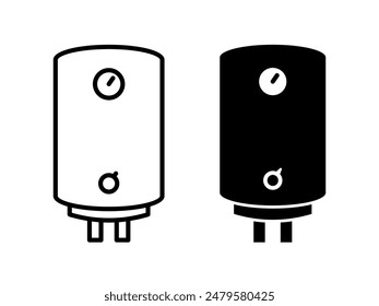 Boiler icon. Water heater symbol. Bathroom thermostat vector illustration. Thermal system sign isolated.