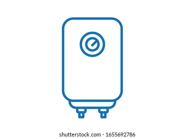 Boiler Icon, Water Heater Vector (blue Version)