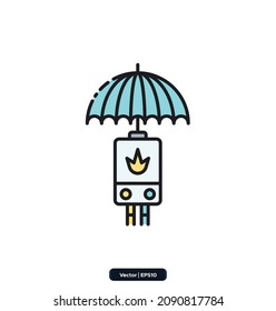 Boiler Insurance icon. Insurance Related Vector Icons. Contains such Icons as Car Protection, Health Insurance, Contract, life and property, and more. EPS10