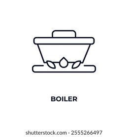 boiler  outline icon. Linear vector from food concept. Thin line boiler  icon isolated on white background