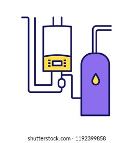 Boiler Room Color Icon. Workshops, Stores, Pavilions, Salons Heating. Commercial Or Industrial Central Heating System. Isolated Vector Illustration