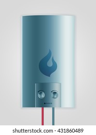 Boiler. The boiler with shadow. Home geyser. Vector illustration