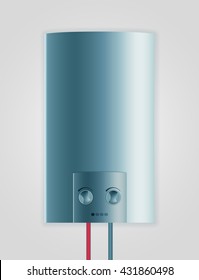 Boiler. The boiler with shadow. Home geyser. Vector illustration