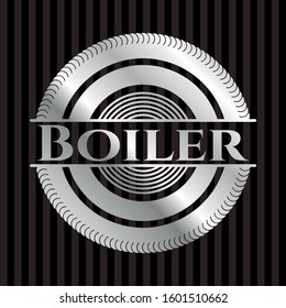 Boiler silvery shiny badge. Vector Illustration. Mosaic.