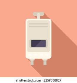 Boiler smart consumption icon flat vector. Money care. Home storage