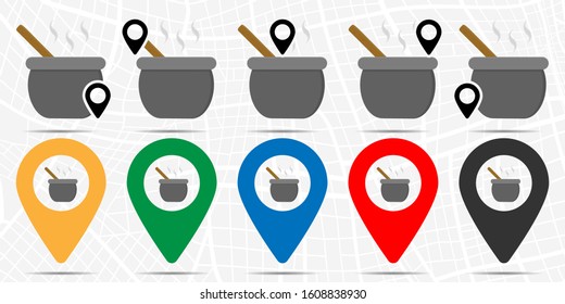 Boiler, steam, color icon in location set. Simple glyph, flat illustration element of halloween theme icons