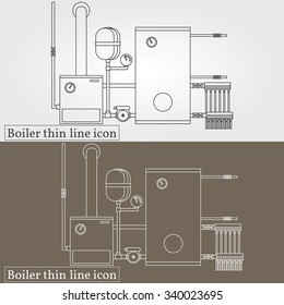 Boiler thin line design. Boiler pen Icon. Boiler Icon Vector. 