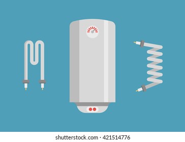 Boiler Vector Icon, Heating Element