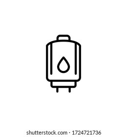 Boiler vector icon in linear, outline icon isolated on white background