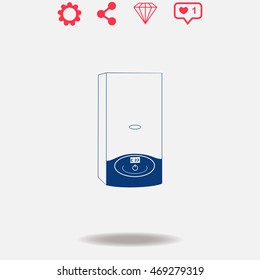 Boiler vector icon on white background.