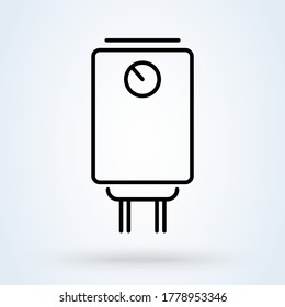 Boiler water heater line. vector Simple modern icon design illustration.