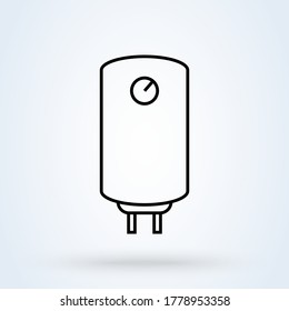 Línea de calentador de agua para calentar. ilustración de diseño de iconos simple y moderno.