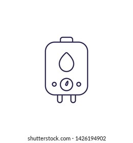 boiler, water heater, vector line icon