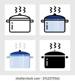 boiler water pot icon vector design in filled, thin line, outline and flat style.