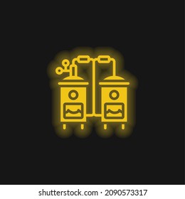 Boiler yellow glowing neon icon
