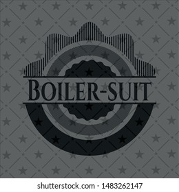 Boiler-suit black badge. Vector Illustration. Detailed.