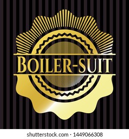 Boiler-suit gold badge. Vector Illustration. Detailed.