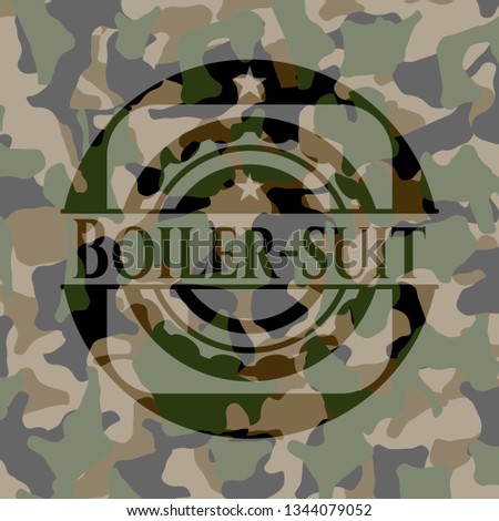 Boiler-suit on camouflage texture