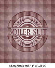 Boiler-suit red badge with geometric pattern. Seamless.