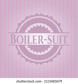 Boiler-suit retro pink emblem. Flat design. 