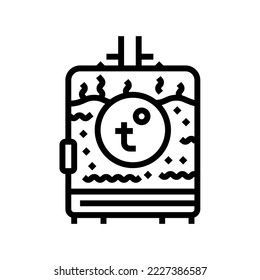 boiling beer production line icon vector. boiling beer production sign. isolated contour symbol black illustration