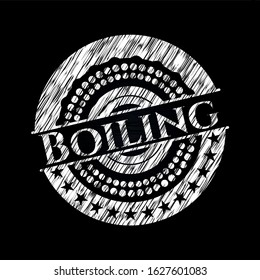 Boiling chalk emblem. Vector Illustration. Detailed.