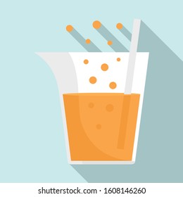 Boiling chemical pot icon. Flat illustration of boiling chemical pot vector icon for web design