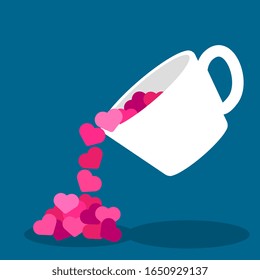 boiling cup of love. vector illustration concept