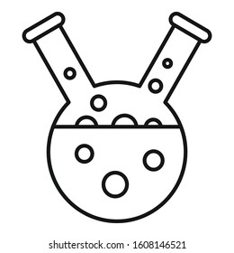 Boiling double flask icon. Outline boiling double flask vector icon for web design isolated on white background