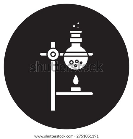 Boiling Flask Icon, Laboratory Boiling Flask Icon, Chemistry Lab Flask Illustration, Scientific Reaction Vessel Graphic, Experimental Lab Glassware Design, Laboratory Heating Flask Artwork, vector