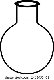 Boiling flask icon. Boiling flask for research
in the laboratory, the study of scientific
drugs. Icons for chemists, physicists,
laboratories. linear laboratory glass symbol
or logo. Flask outline 