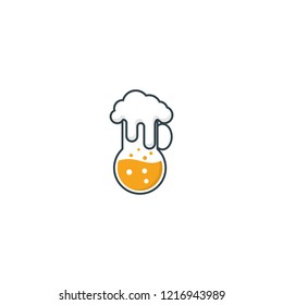 Boiling flask and soda foam, creative logo design inspiration