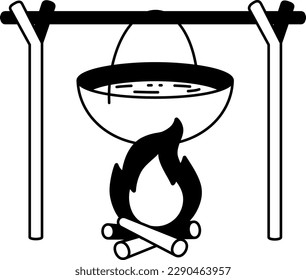 Boiling Food Kitchen Camp Element Semi-Solid Transparent
