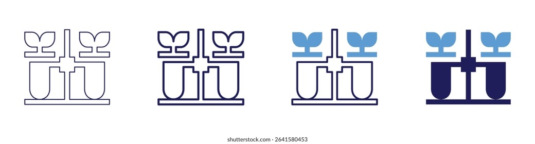 Boiling point​ icon in 4 different styles. Thin Line, Line, Bold Line, Duotone. Duotone style. Editable stroke.