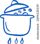 Boiling Icon Crayon Chalk Drawing Doodle Vector